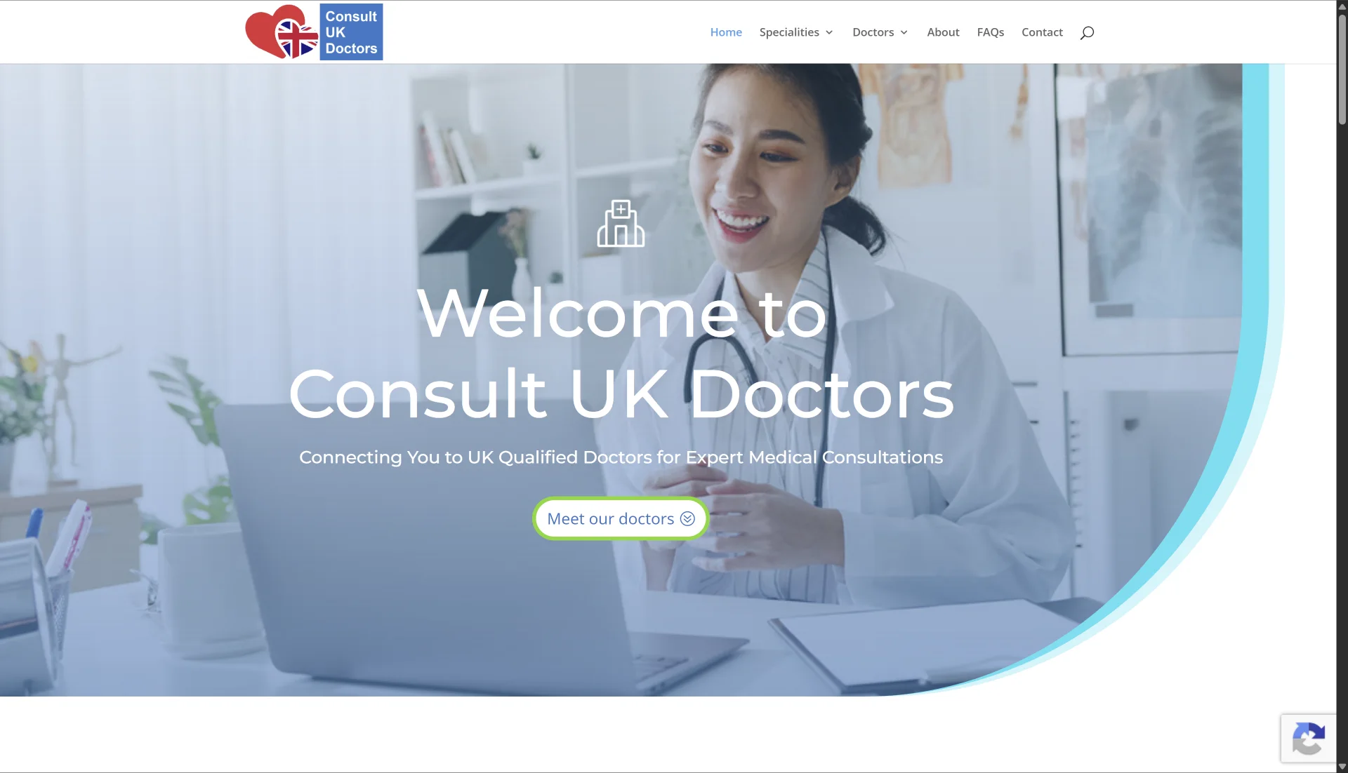Consult UK Doctors website displayed on desktop
