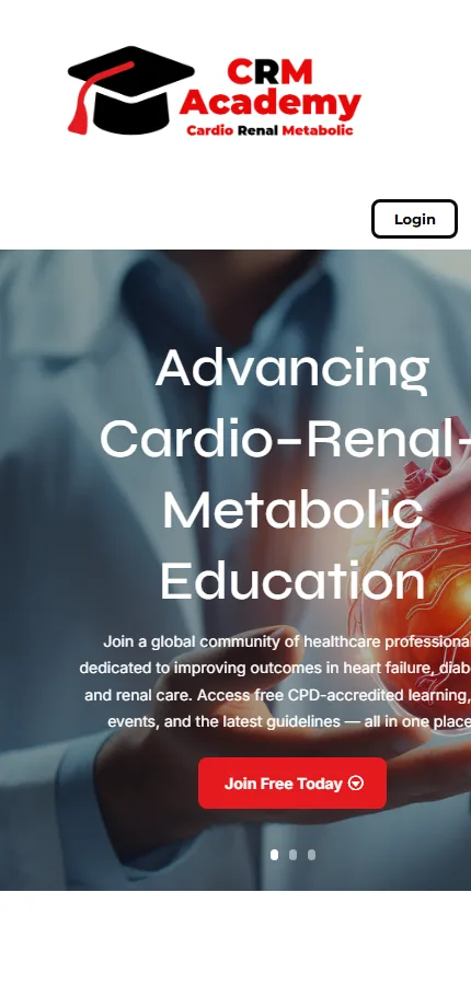 CRM Academy homepage on mobile