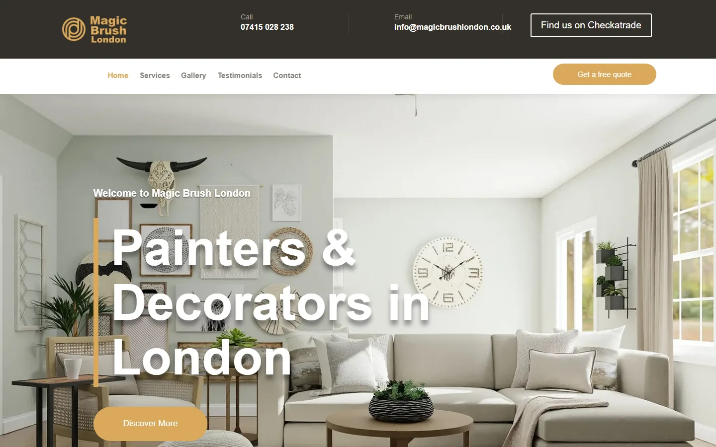 Magic Brush website displayed on desktop