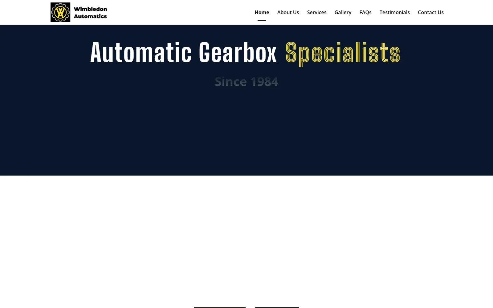Wimbledon Automatics homepage on desktop