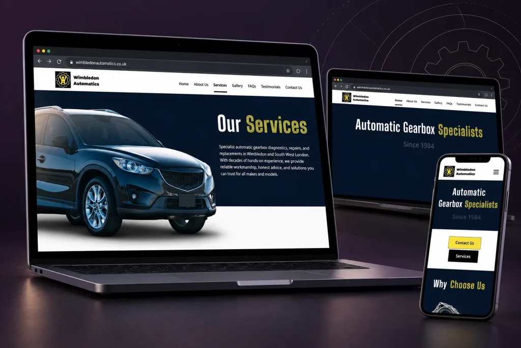 Wimbledon Automatics responsive website presentation